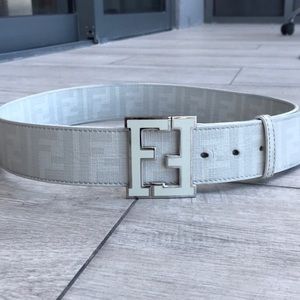 white fendi zucca belt